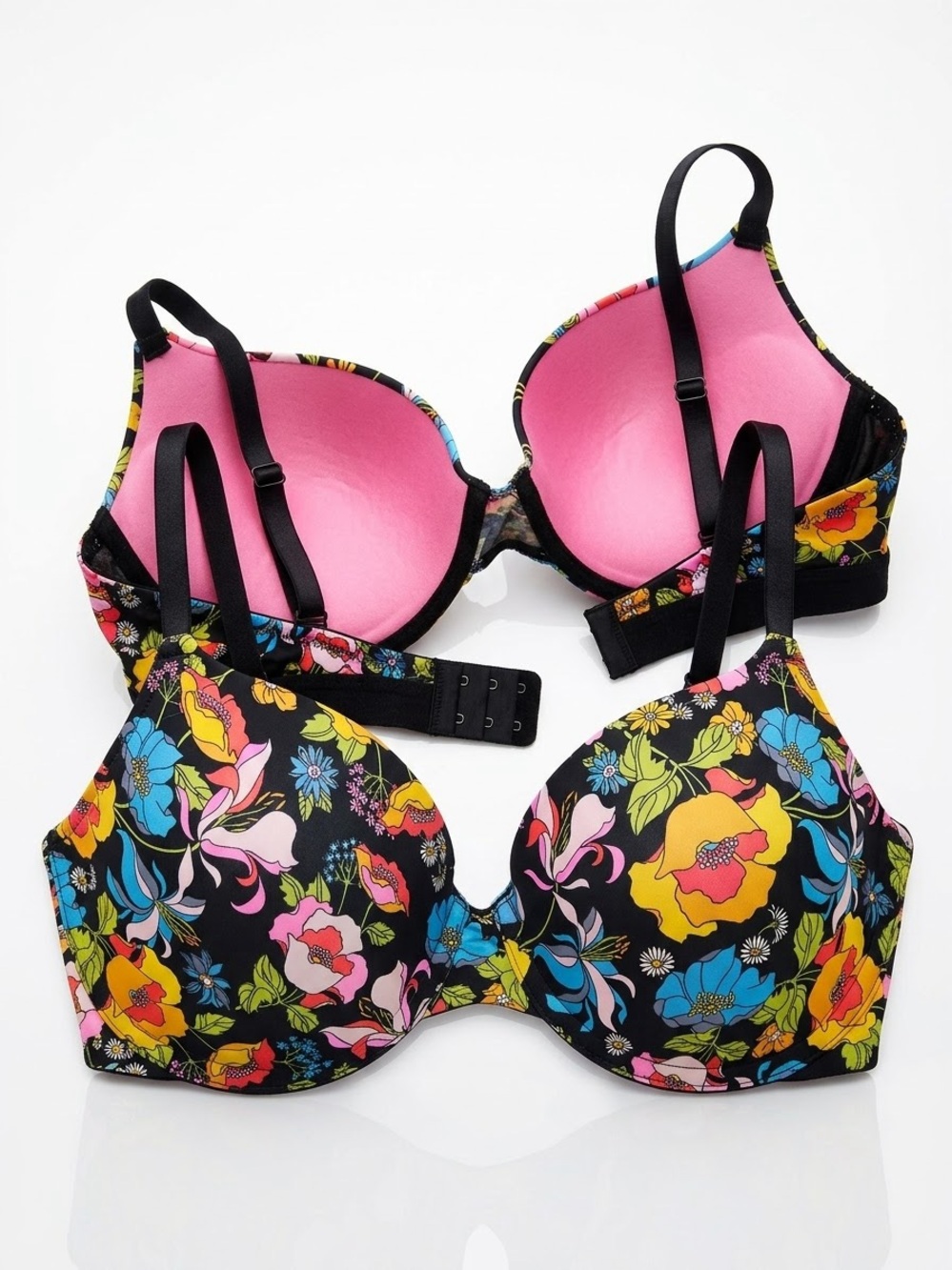 Victorias Secret Pink -Floral Print Underwire Bra with Pink Lining 36DD
